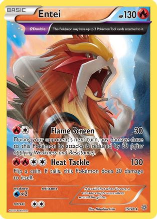 Entei (15) (15) 015/98 - Reverse Holofoil XY Ancient Origins - Holo Rare