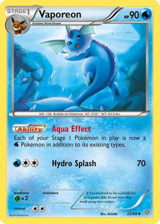 Vaporeon 022/98 XY Ancient Origins - Uncommon