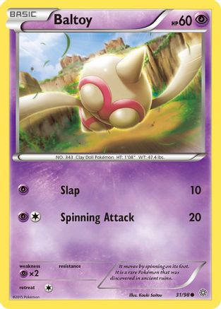 Baltoy (31) (31) 031 - Reverse Holofoil XY Ancient Origins - Common