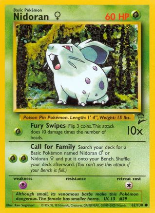 Nidoran F 082/130 Base Set 2 - Common