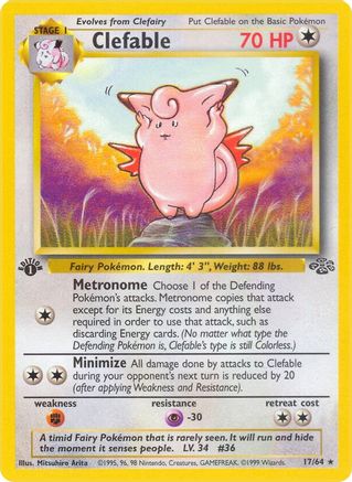 Clefable (17) (17) 017/64 - 1st Edition Jungle - Rare
