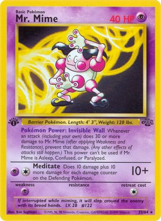 Mr. Mime (22) (22) 022/64 - 1st Edition Jungle - Rare