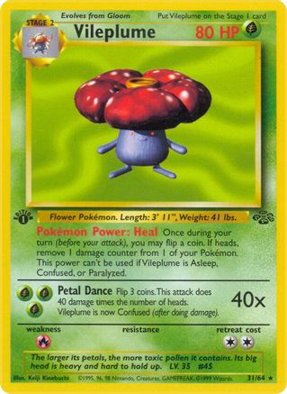 Vileplume (31) (31) 031/64 - 1st Edition Jungle - Rare
