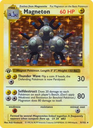 Magneton 009/102 - Unlimited Holofoil Base Set Shadowless - Holo Rare