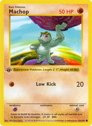 Machop 052/102 - Unlimited Base Set Shadowless - Common