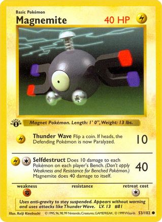Magnemite 053/102 - 1st Edition Base Set Shadowless - Common