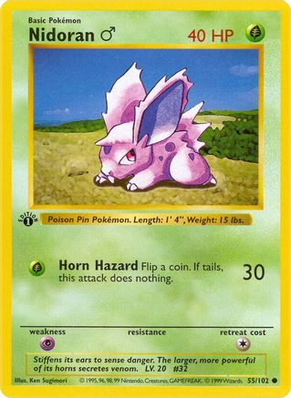 Nidoran M 055/102 - Unlimited Base Set Shadowless - Common