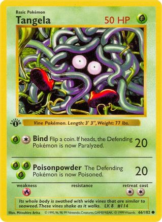 Tangela 066/102 - 1st Edition Base Set Shadowless - Common