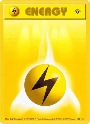 Lightning Energy 100/102 - 1st Edition Base Set Shadowless - Common