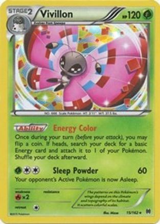 Vivillon 015/162 - Reverse Holofoil XY BREAKthrough - Holo Rare