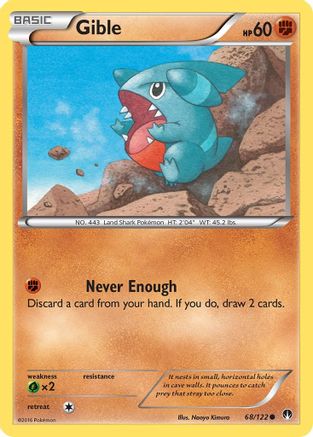 Gible 068/122 - Reverse Holofoil XY BREAKpoint - Common