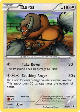 Tauros 057/83 - Reverse Holofoil Generations - Rare