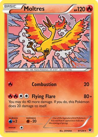 Moltres 009/124 - Reverse Holofoil XY Fates Collide - Rare