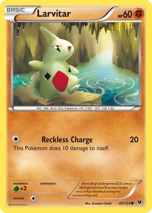 Larvitar (40) (40) 040/124 - Reverse Holofoil XY Fates Collide - Common