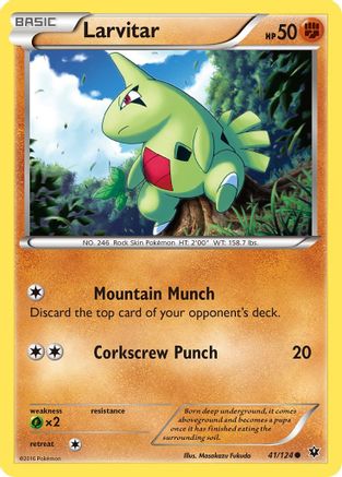 Larvitar (41) (41) 041/124 - Reverse Holofoil XY Fates Collide - Common
