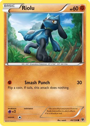 Riolu (46) (46) 046/124 - Reverse Holofoil XY Fates Collide - Common