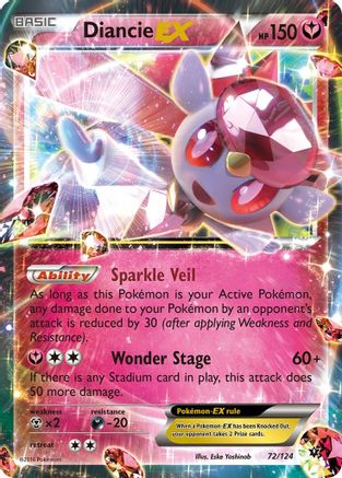 Diancie EX 072/124 - Holofoil XY Fates Collide - Ultra Rare