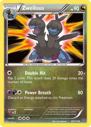Zweilous 085/114 - Reverse Holofoil XY Steam Siege - Uncommon