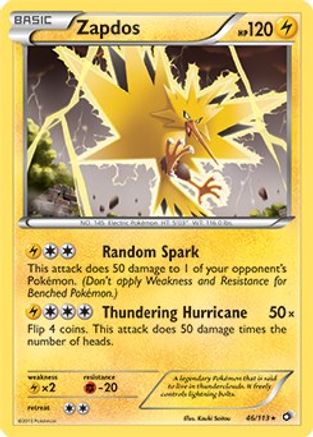 Zapdos (BW Legendary Treasures) 046/113 Deck Exclusives - Rare