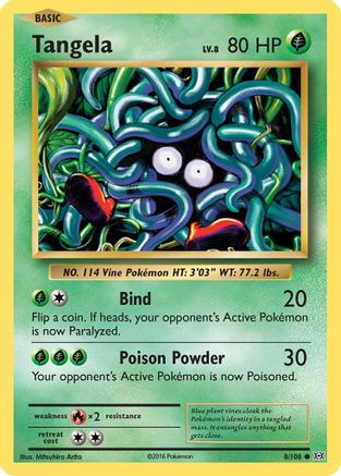 Tangela 008/108 - Reverse Holofoil XY Evolutions - Common