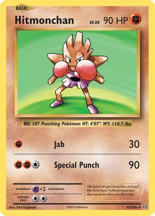 Hitmonchan 062/108 - Reverse Holofoil XY Evolutions - Holo Rare
