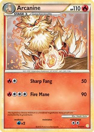 Arcanine (HeartGold & SoulSilver) 001/123 Deck Exclusives - Rare