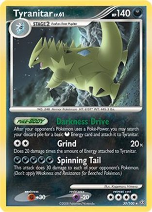 Tyranitar (DP Stormfront) 030/100 - Holofoil Deck Exclusives - Holo Rare