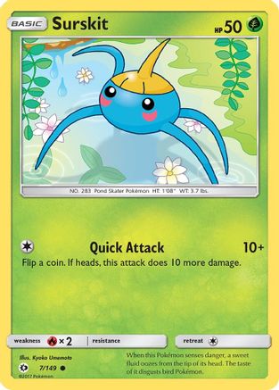Surskit 007/149 - Reverse Holofoil SM Base Set - Common