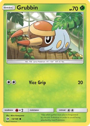Grubbin 013/149 - Reverse Holofoil SM Base Set - Common