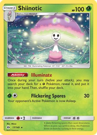 Shiinotic 017/149 - Holofoil SM Base Set - Holo Rare