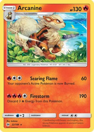 Arcanine 022/149 - Holofoil SM Base Set - Holo Rare