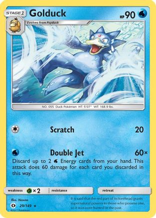 Golduck 029/149 - Reverse Holofoil SM Base Set - Rare