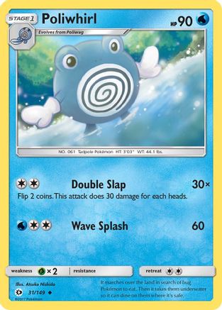 Poliwhirl 031/149 - Reverse Holofoil SM Base Set - Uncommon