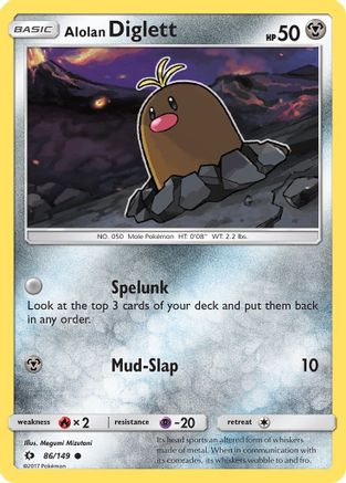 Alolan Diglett 086/149 SM Base Set - Common