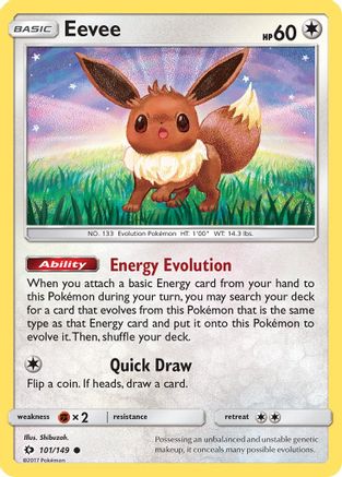 Eevee 101/149 - Reverse Holofoil SM Base Set - Common