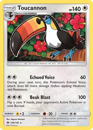 Toucannon 108/149 SM Base Set - Rare