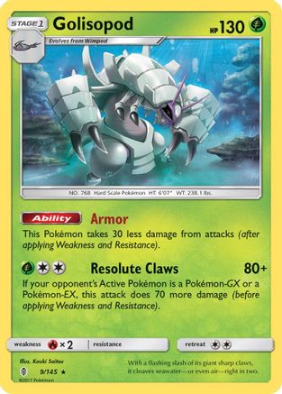 Golisopod 009/145 - Holofoil SM Guardians Rising - Holo Rare