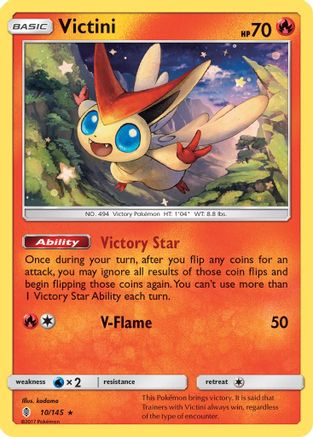Victini 010/145 - Holofoil SM Guardians Rising - Holo Rare