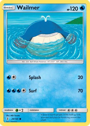 Wailmer 029/145 - Reverse Holofoil SM Guardians Rising - Common