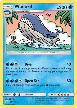 Wailord 030/145 SM Guardians Rising - Rare
