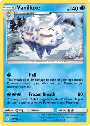 Vanilluxe 035 - Reverse Holofoil SM Guardians Rising - Rare