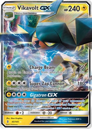 Vikavolt GX 045/145 - Holofoil SM Guardians Rising - Ultra Rare