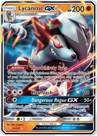 Lycanroc GX 074/145 - Holofoil SM Guardians Rising - Ultra Rare