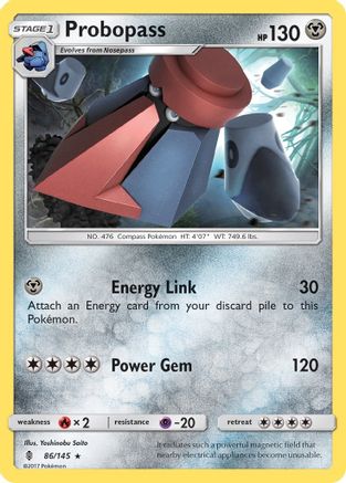 Probopass 086 - Reverse Holofoil SM Guardians Rising - Rare