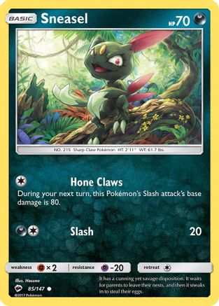 Sneasel 085/147 - Reverse Holofoil SM Burning Shadows - Common