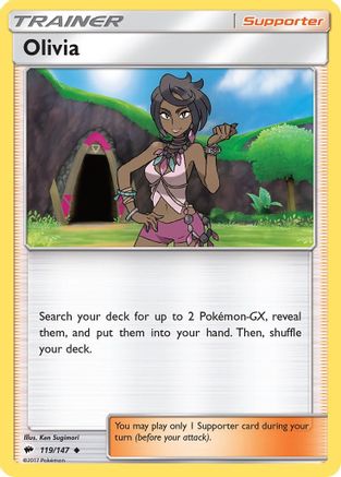 Olivia 119/147 - Reverse Holofoil SM Burning Shadows - Uncommon