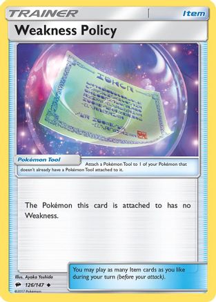 Weakness Policy 126/147 - Reverse Holofoil SM Burning Shadows - Uncommon