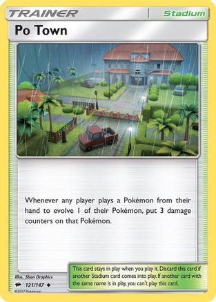 Po Town 121/147 - Reverse Holofoil SM Burning Shadows - Uncommon