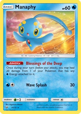 Manaphy 025/73 - Reverse Holofoil Shining Legends - Holo Rare