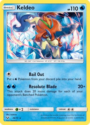 Keldeo 026/73 - Reverse Holofoil Shining Legends - Holo Rare